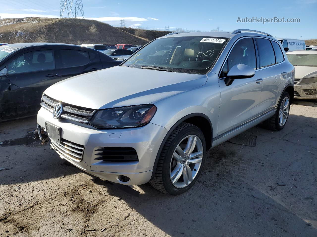 2012 Volkswagen Touareg V6 Tdi Silver vin: WVGFK9BP3CD003082