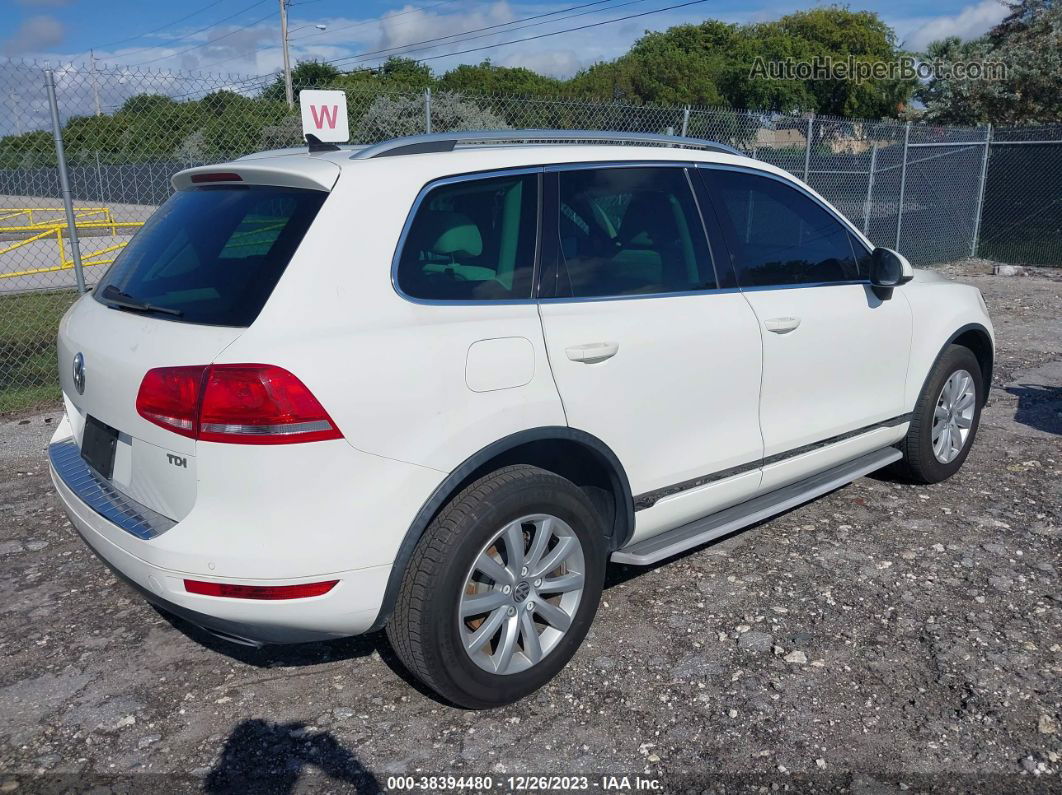 2012 Volkswagen Touareg Tdi Sport White vin: WVGFK9BP6CD004372