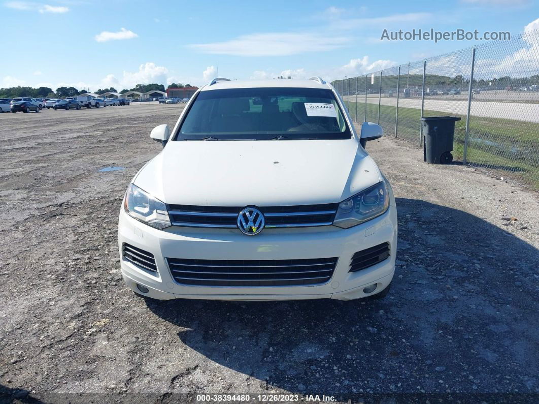 2012 Volkswagen Touareg Tdi Sport White vin: WVGFK9BP6CD004372