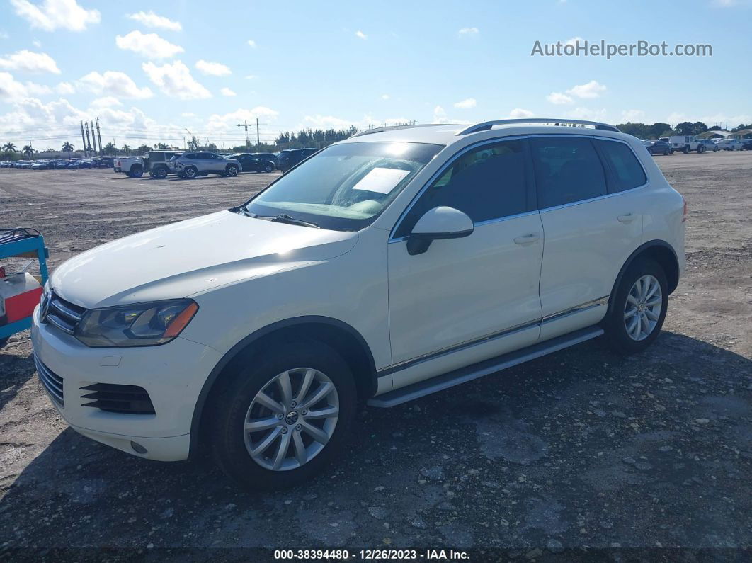 2012 Volkswagen Touareg Tdi Sport White vin: WVGFK9BP6CD004372