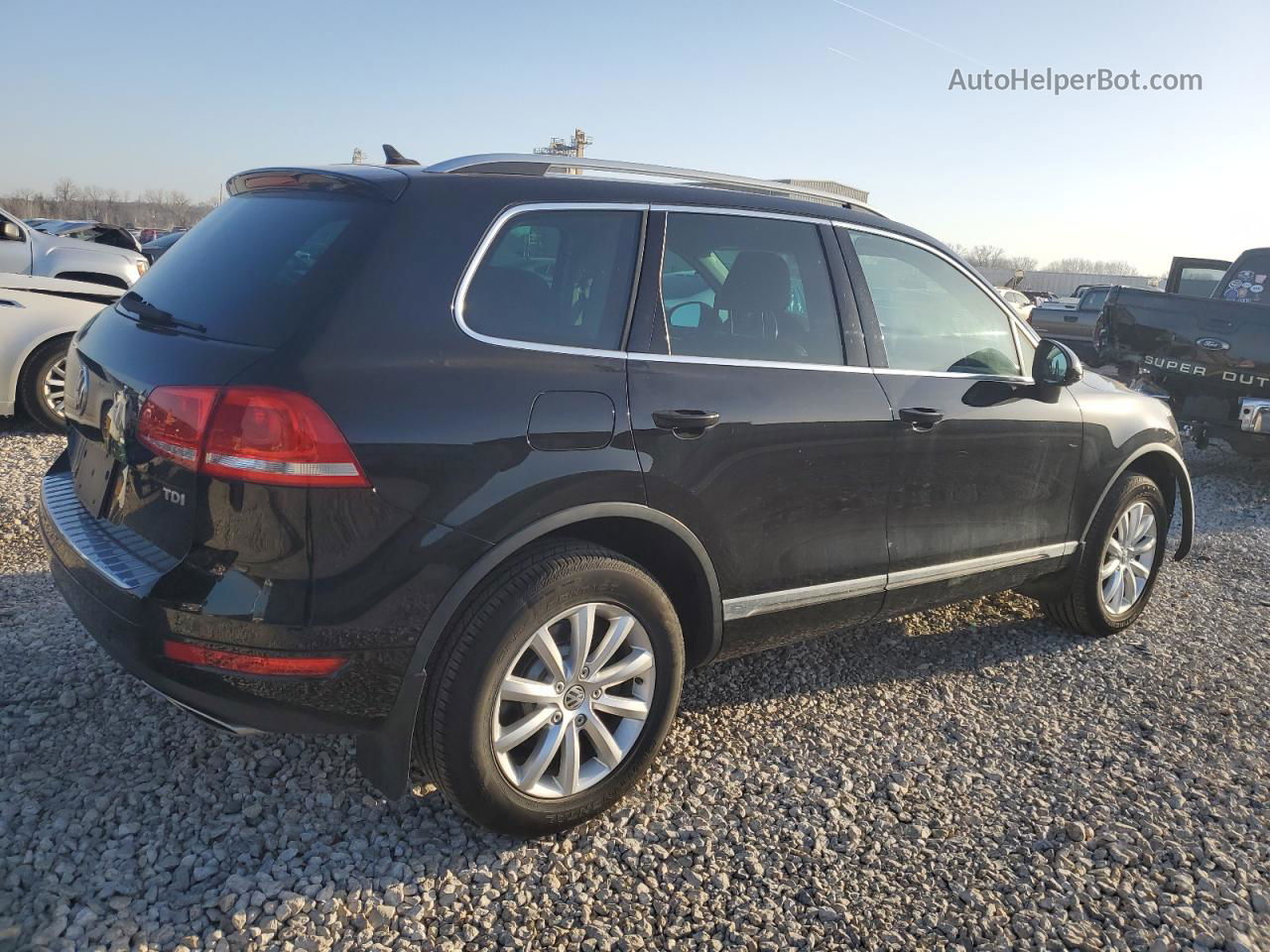 2012 Volkswagen Touareg V6 Tdi Black vin: WVGFK9BP7CD004624