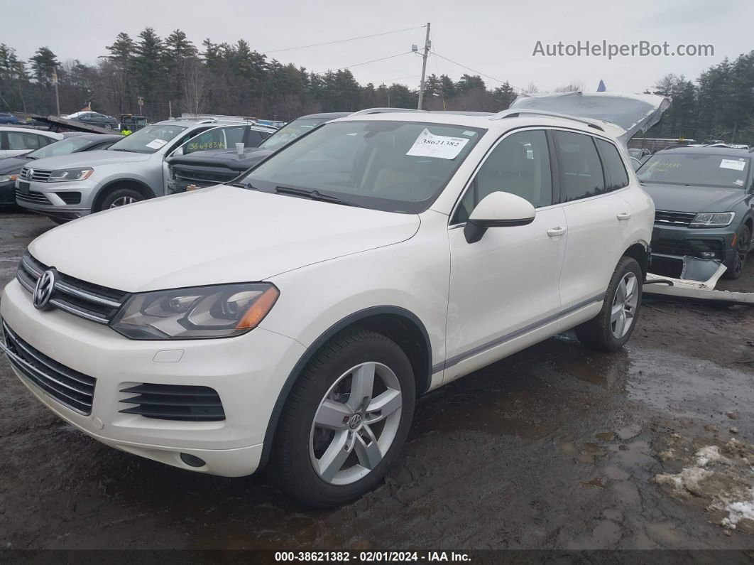 2012 Volkswagen Touareg Tdi Lux White vin: WVGFK9BP8CD002641