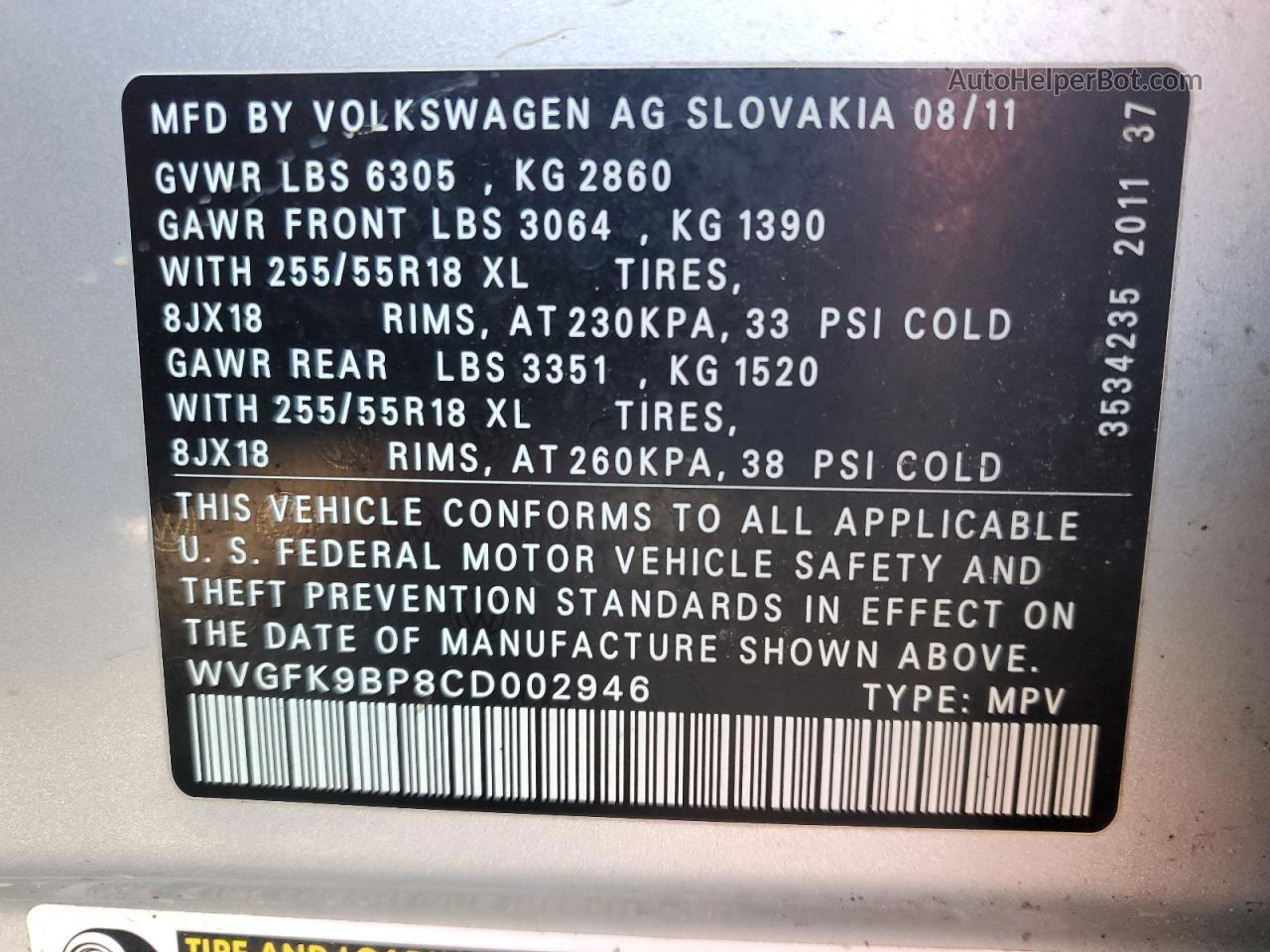 2012 Volkswagen Touareg V6 Tdi Silver vin: WVGFK9BP8CD002946