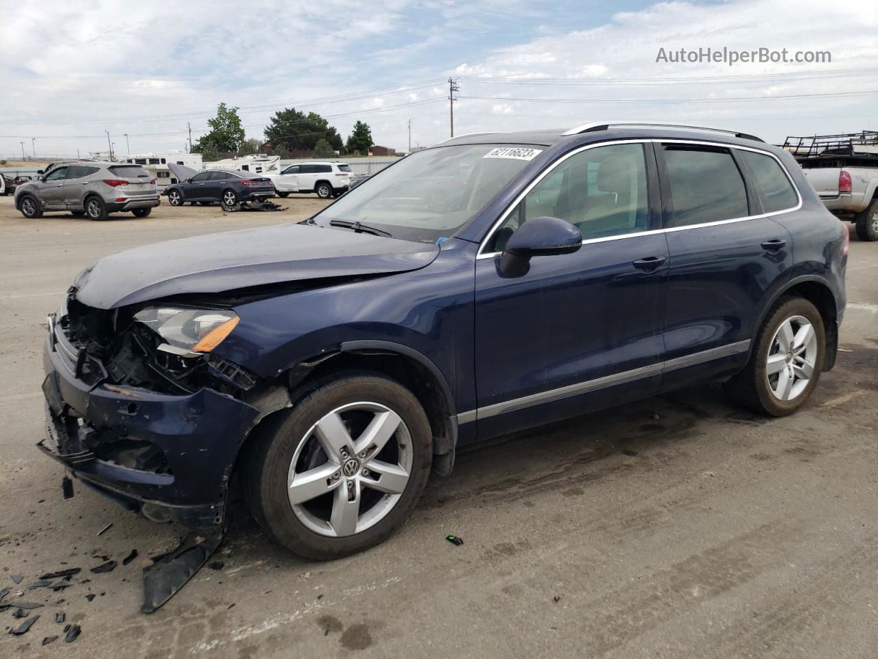 2012 Volkswagen Touareg V6 Tdi Blue vin: WVGFK9BP9CD000512