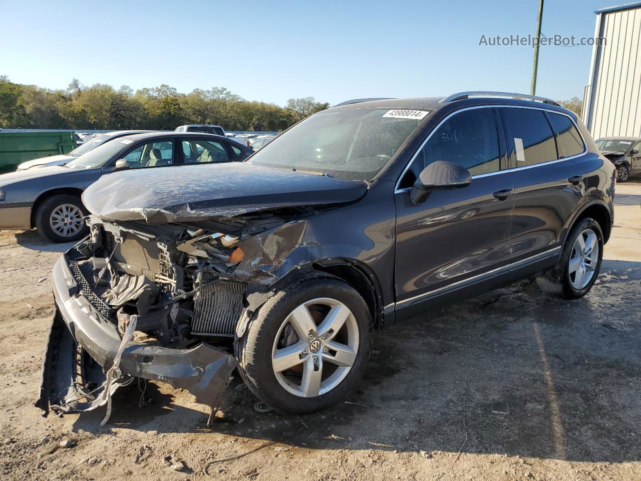 2012 Volkswagen Touareg V6 Tdi Gray vin: WVGFK9BPXCD002558