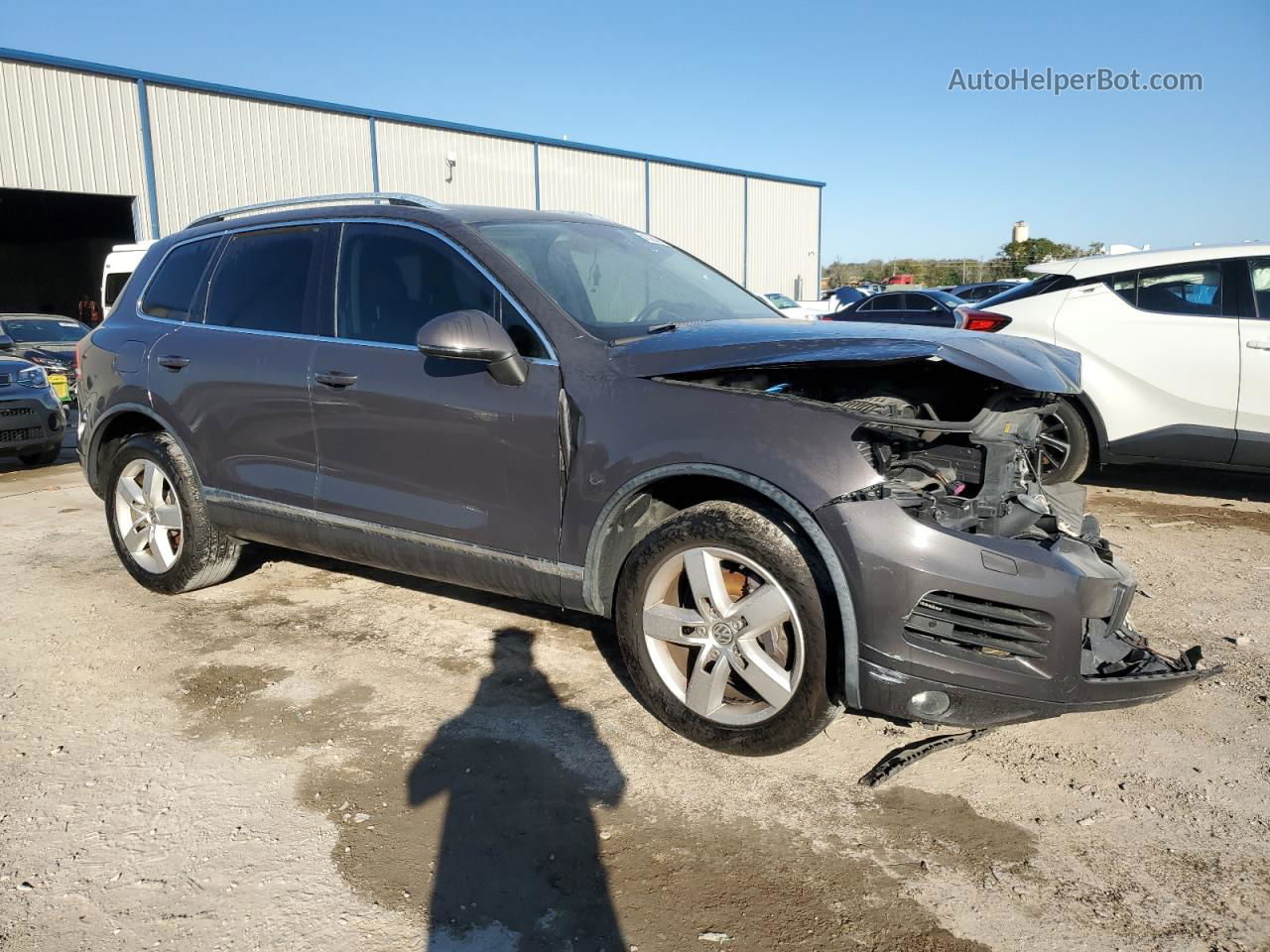 2012 Volkswagen Touareg V6 Tdi Gray vin: WVGFK9BPXCD002558