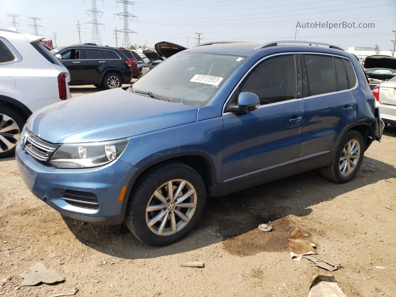 2017 Volkswagen Tiguan Wolfsburg Синий vin: WVGRV7AX2HW508147