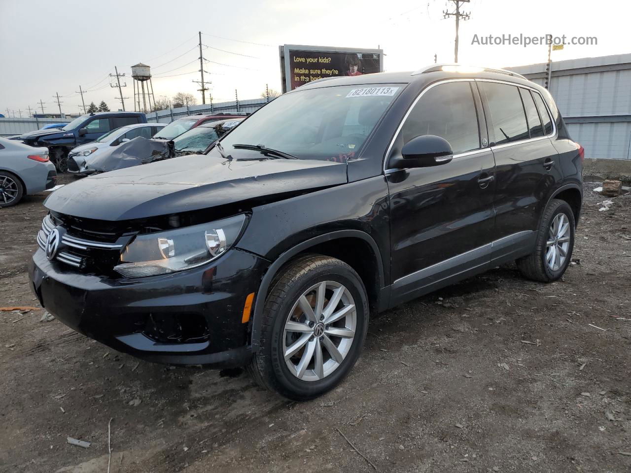 2017 Volkswagen Tiguan Wolfsburg Черный vin: WVGRV7AXXHW507327