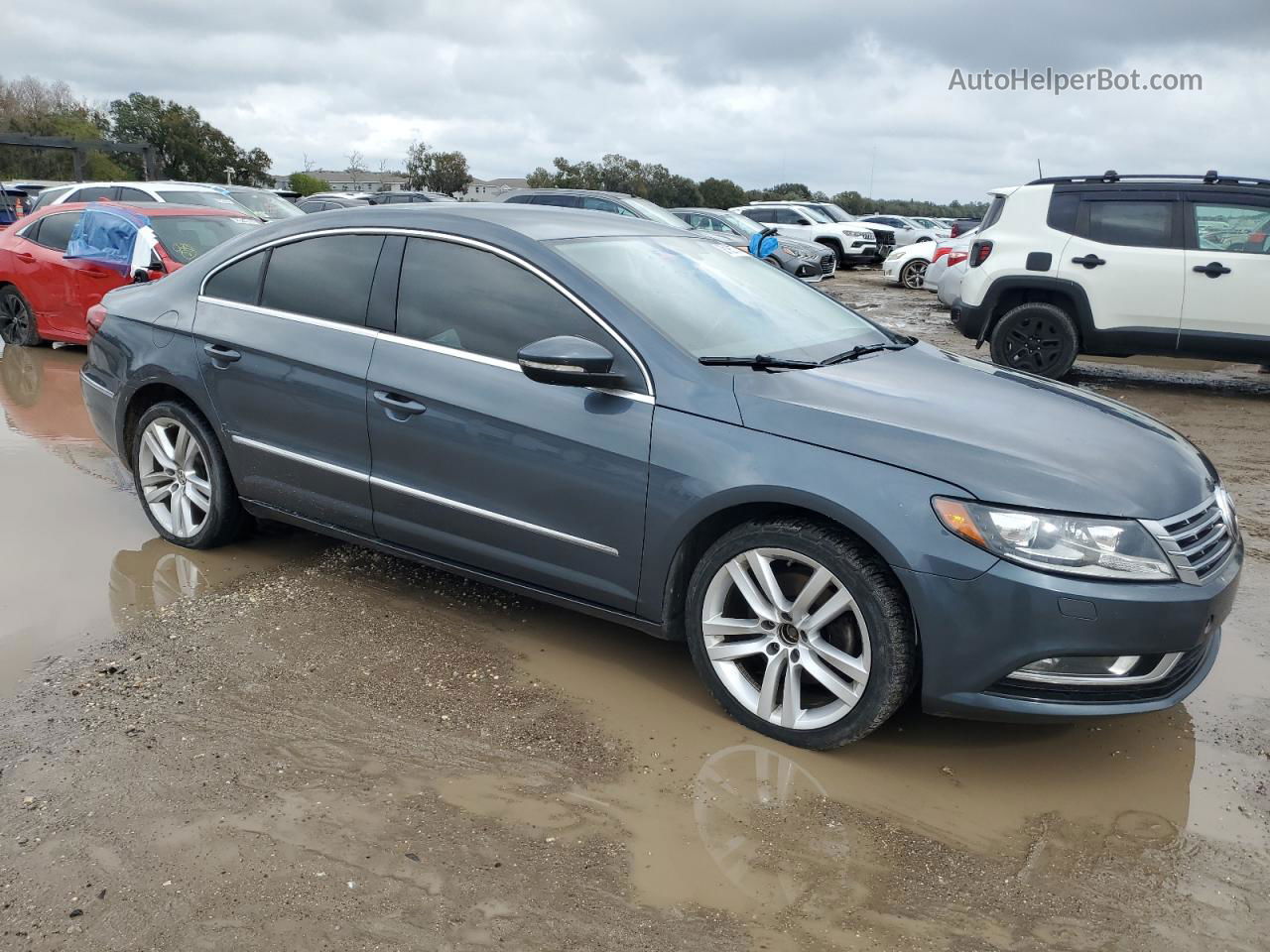 2014 Volkswagen Cc Sport Blue vin: WVWBN7AN5EE507872