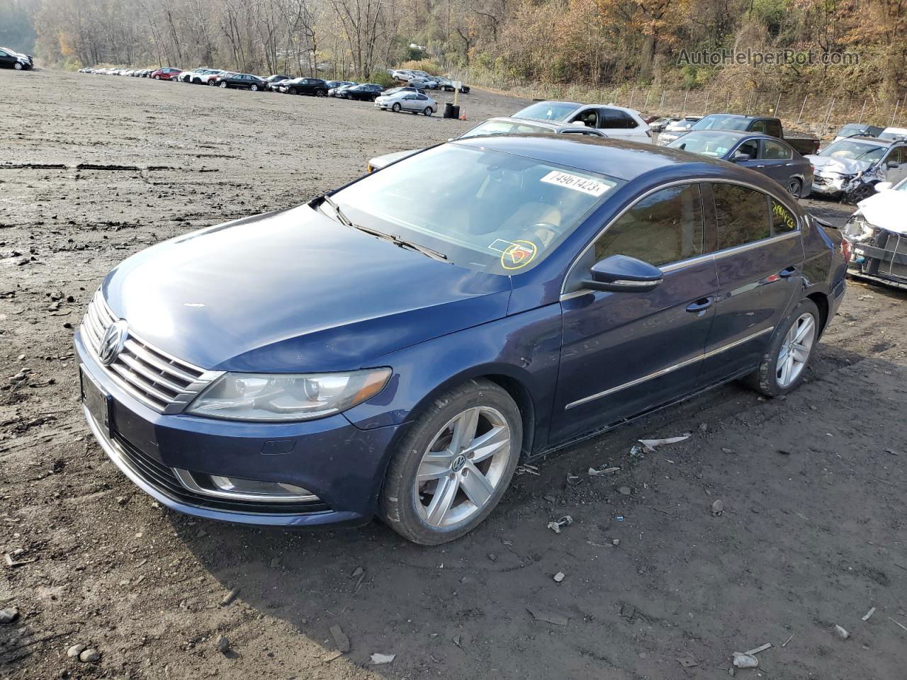 2014 Volkswagen Cc Sport Blue vin: WVWBN7AN5EE526731