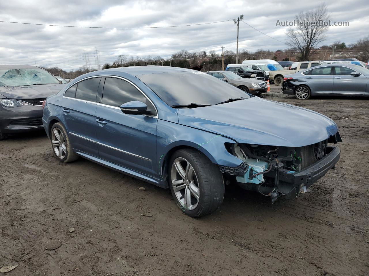 2016 Volkswagen Cc Base Blue vin: WVWBN7AN8GE520103