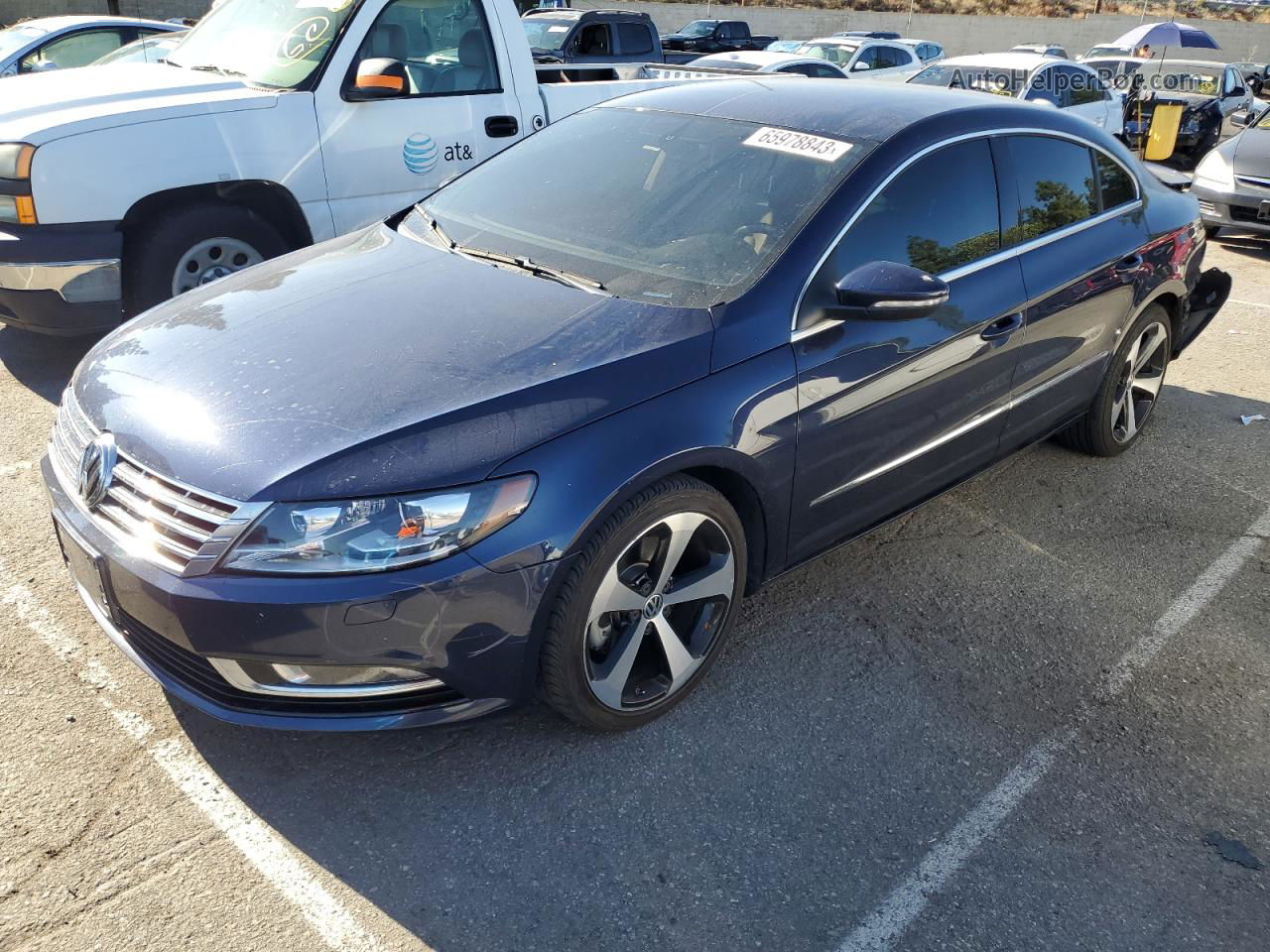 2013 Volkswagen Cc Sport Blue vin: WVWBP7AN2DE504534