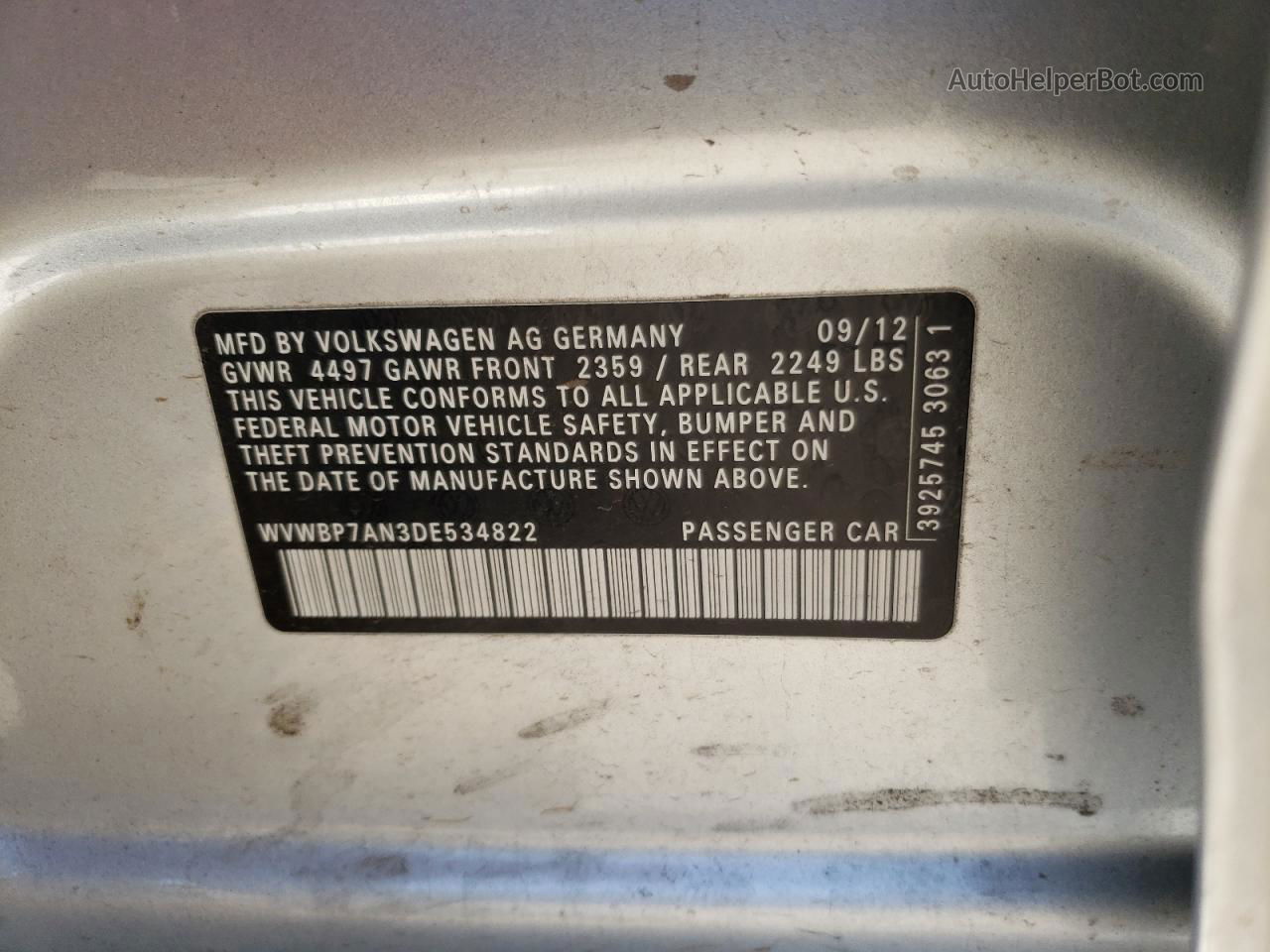 2013 Volkswagen Cc Sport Silver vin: WVWBP7AN3DE534822