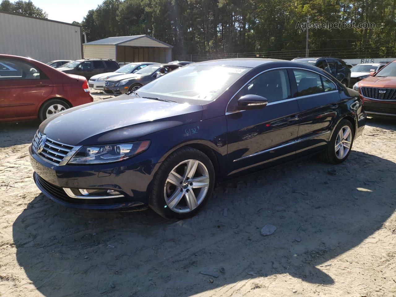 2014 Volkswagen Cc Sport Blue vin: WVWBP7ANXEE506016