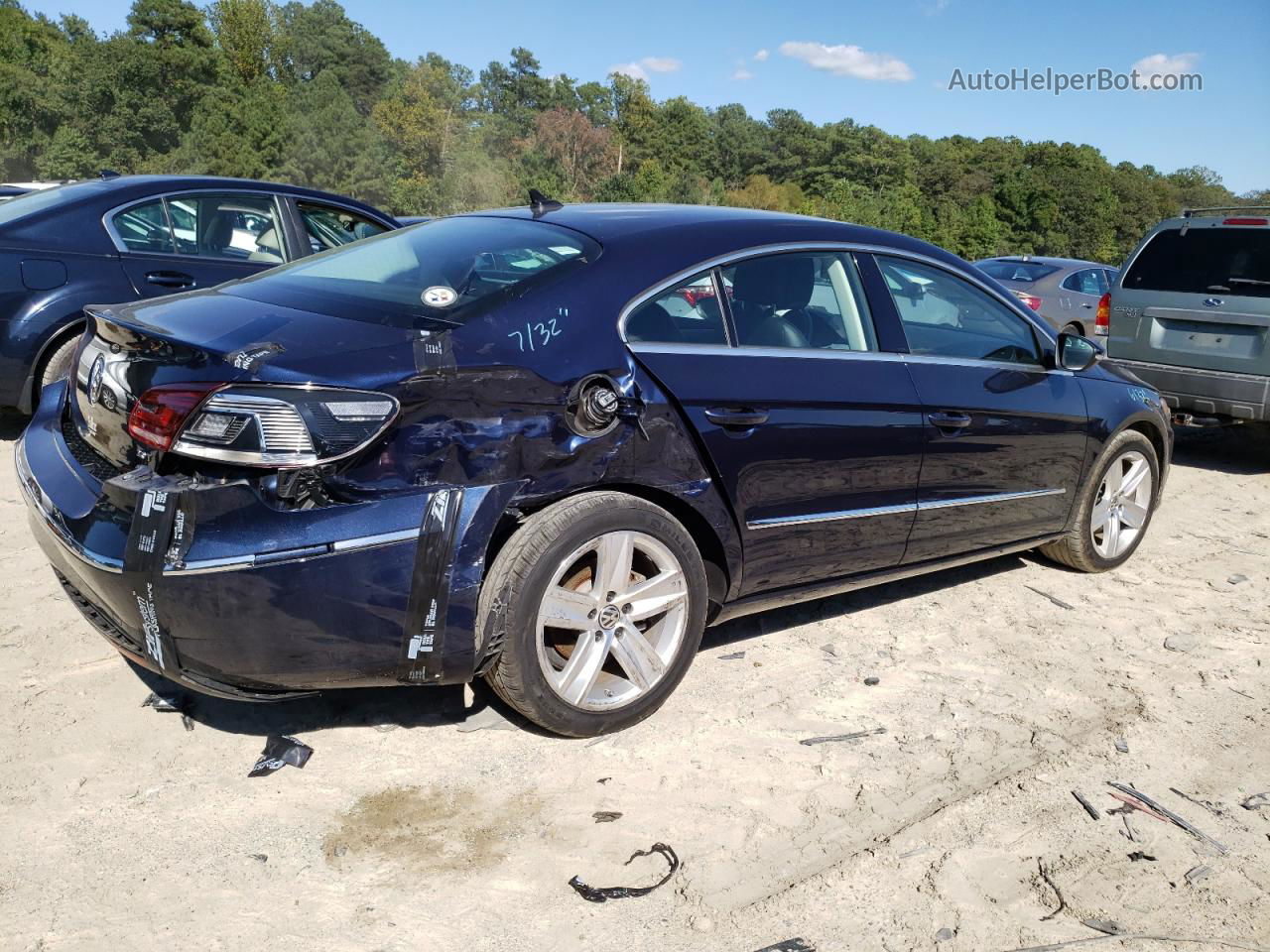 2014 Volkswagen Cc Sport Blue vin: WVWBP7ANXEE506016