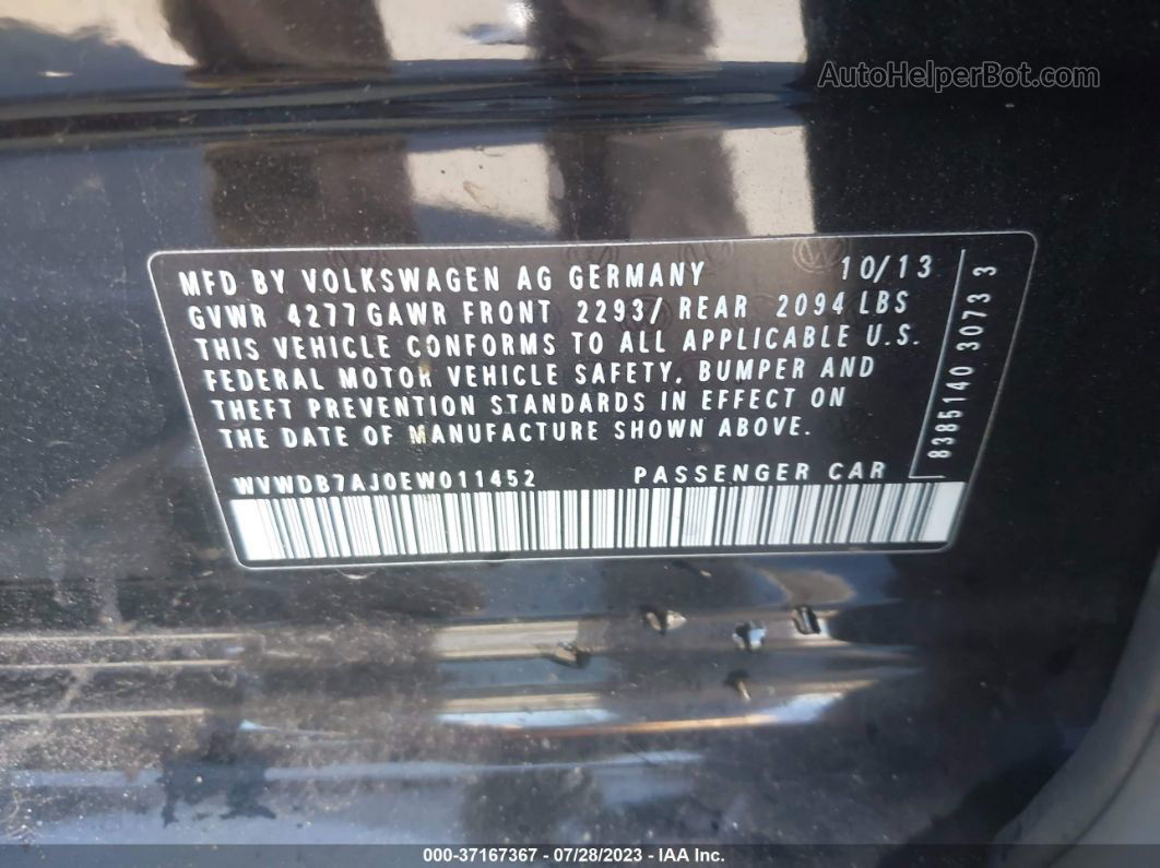 2014 Volkswagen Golf   Black vin: WVWDB7AJ0EW011452