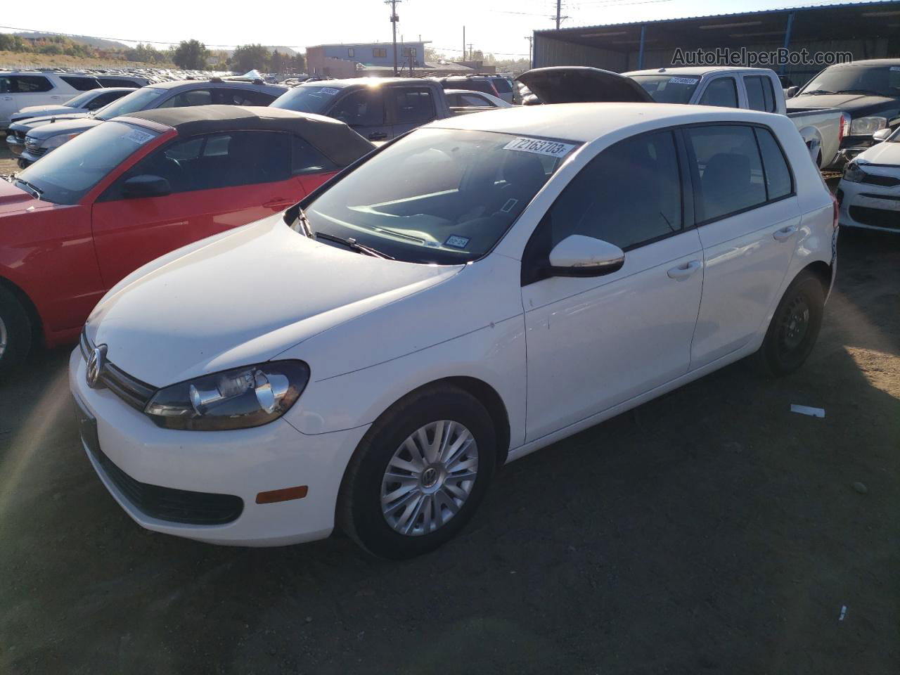 2014 Volkswagen Golf  White vin: WVWDB7AJ6EW008149