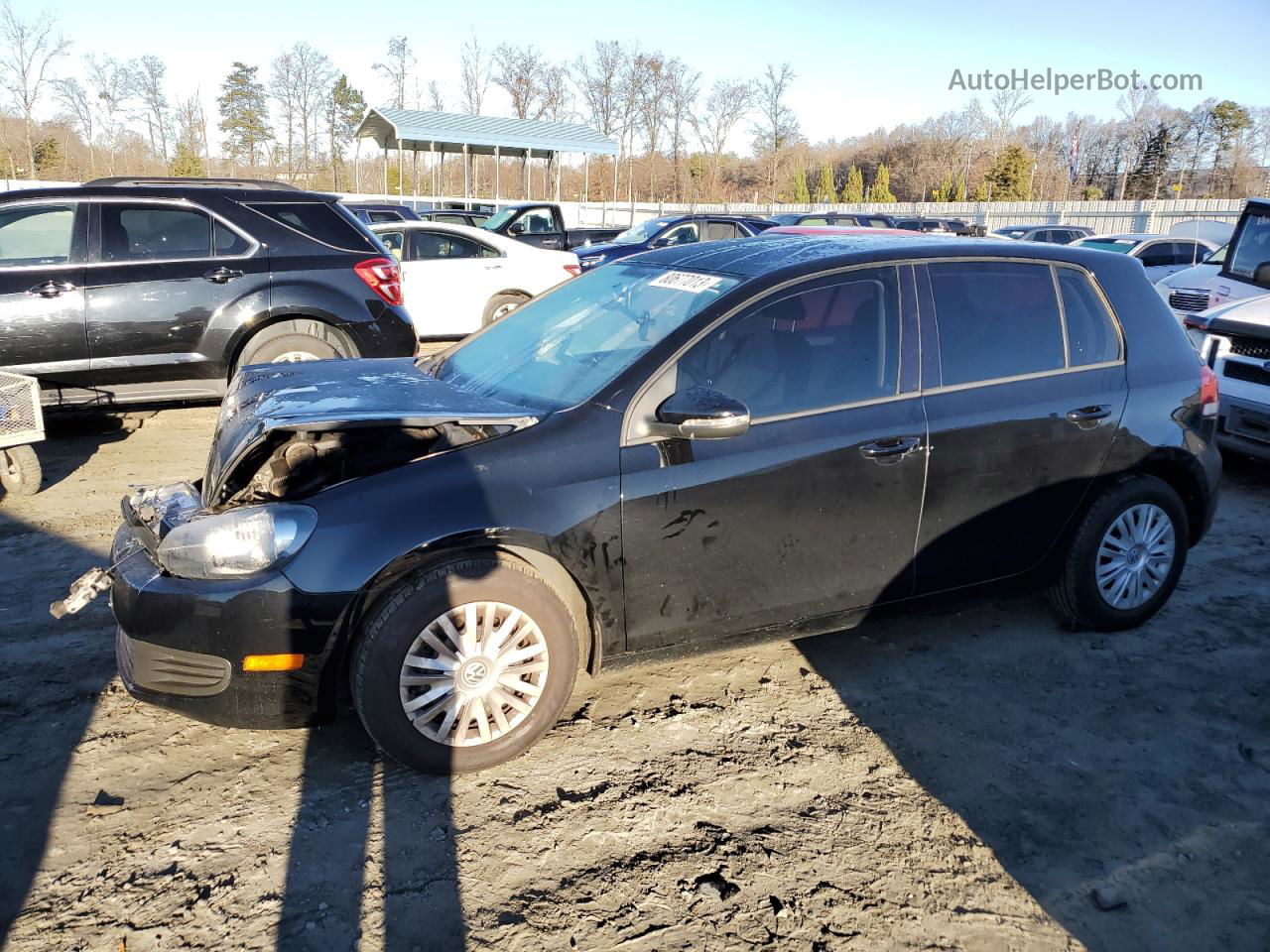 2014 Volkswagen Golf  Black vin: WVWDB7AJ8EW001266