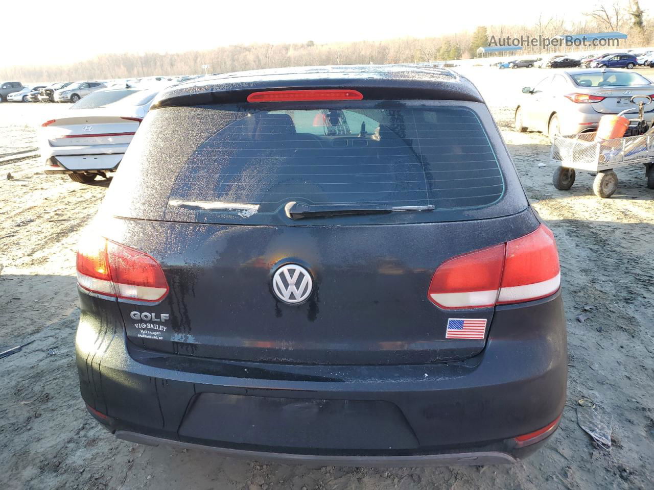 2014 Volkswagen Golf  Black vin: WVWDB7AJ8EW001266