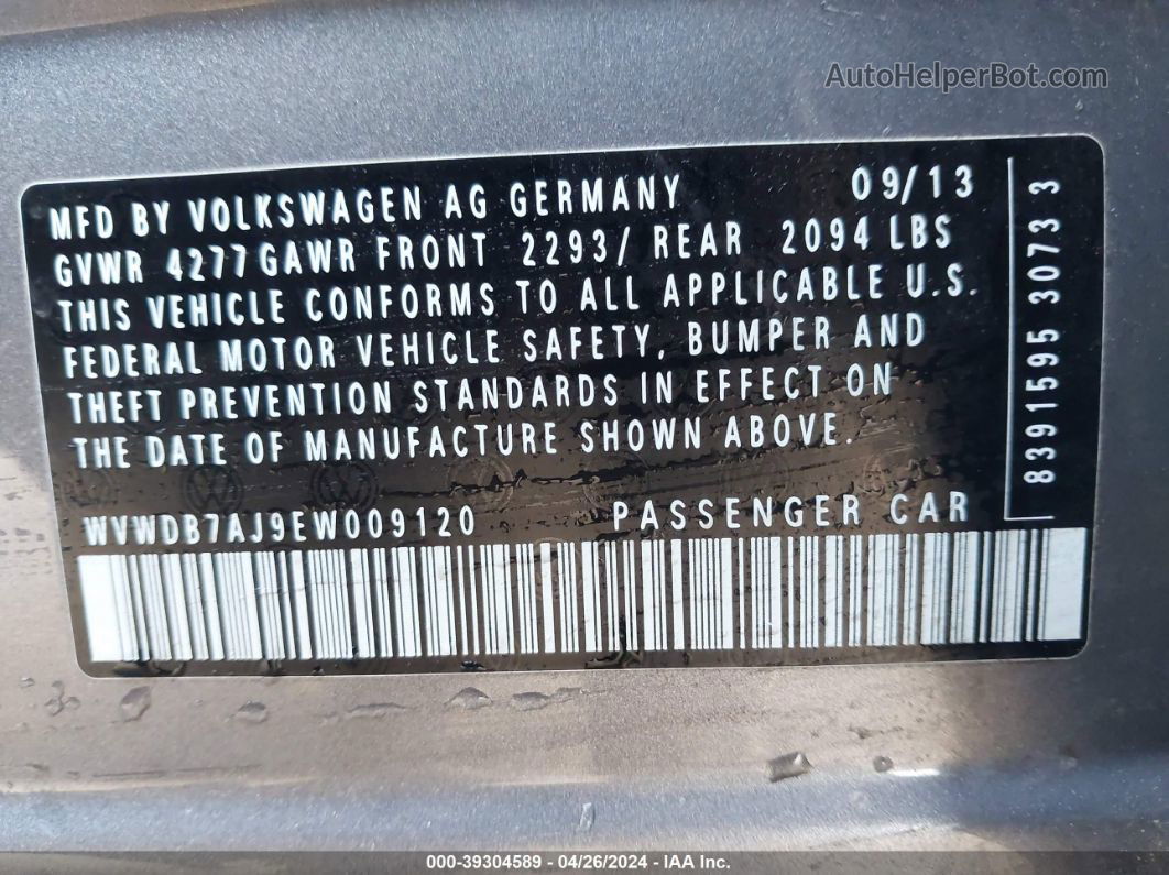 2014 Volkswagen Golf 2.5l Gray vin: WVWDB7AJ9EW009120