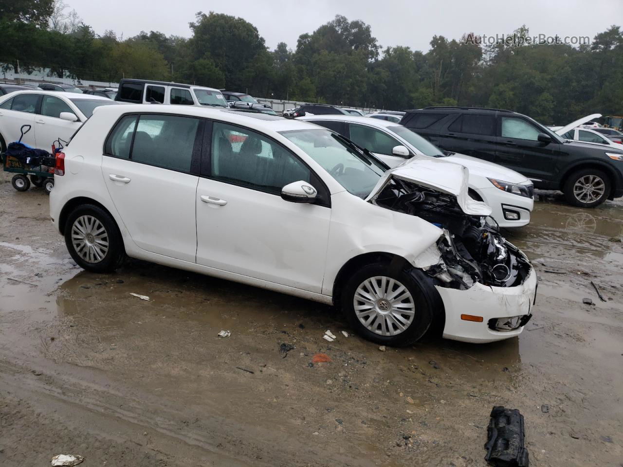 2014 Volkswagen Golf  White vin: WVWDB7AJXEW002774