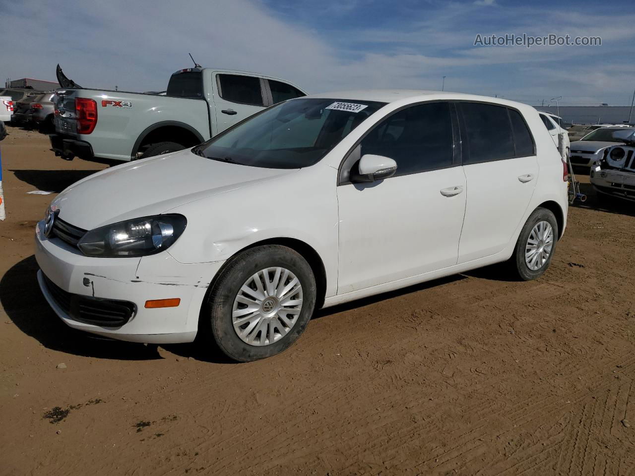 2014 Volkswagen Golf  White vin: WVWDB7AJXEW003732