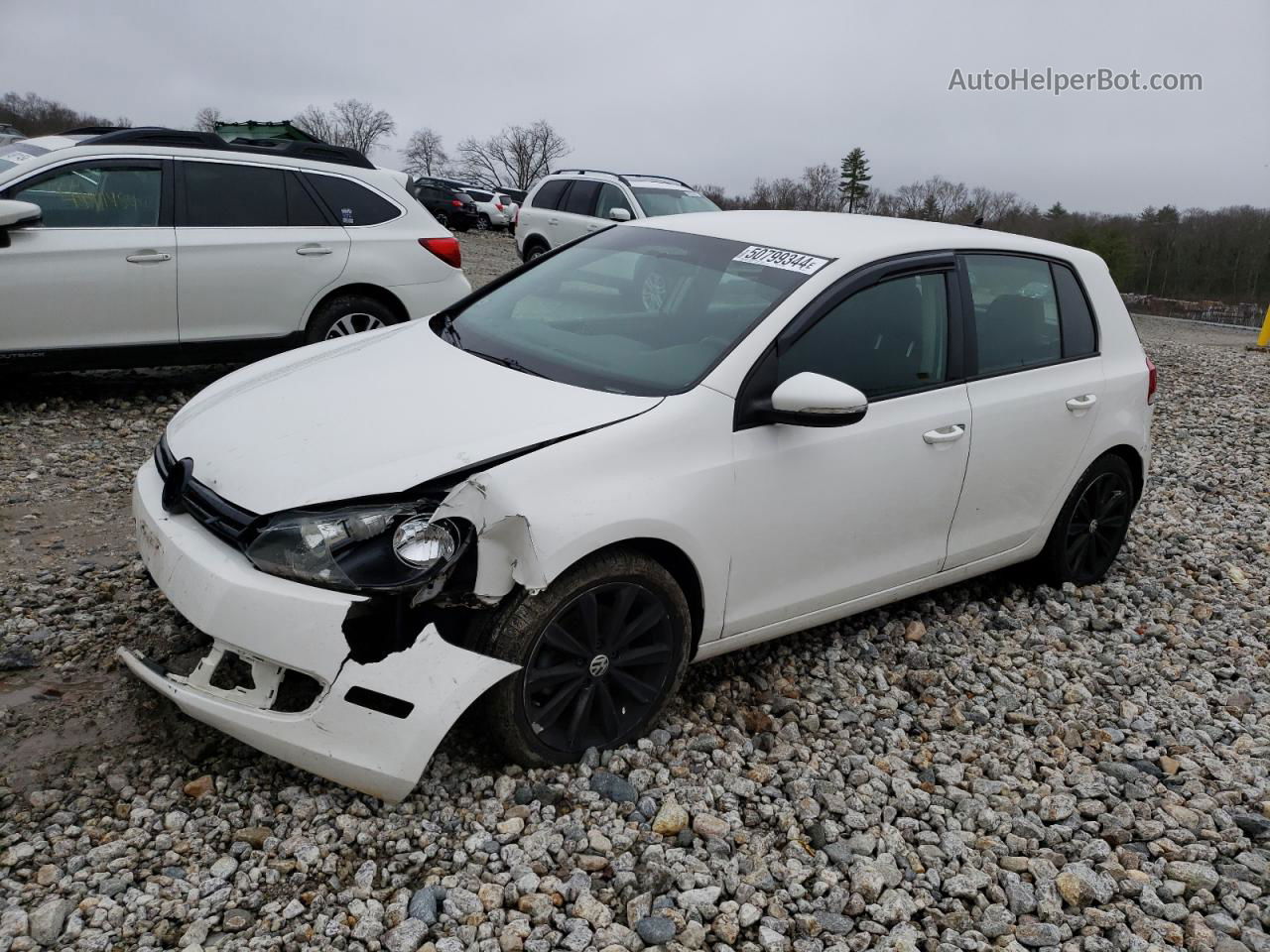 2014 Volkswagen Golf  White vin: WVWDM7AJ2EW003444