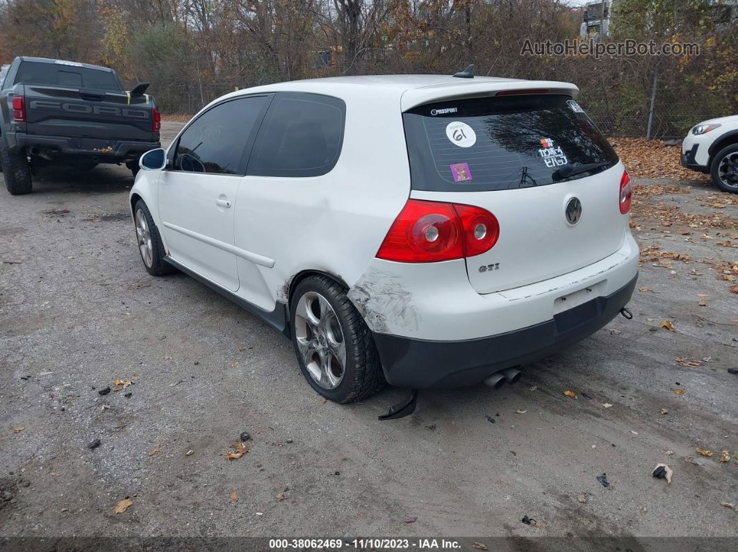 2008 Volkswagen Gti 2-door W/pzev (m6) White vin: WVWED71K48W310874