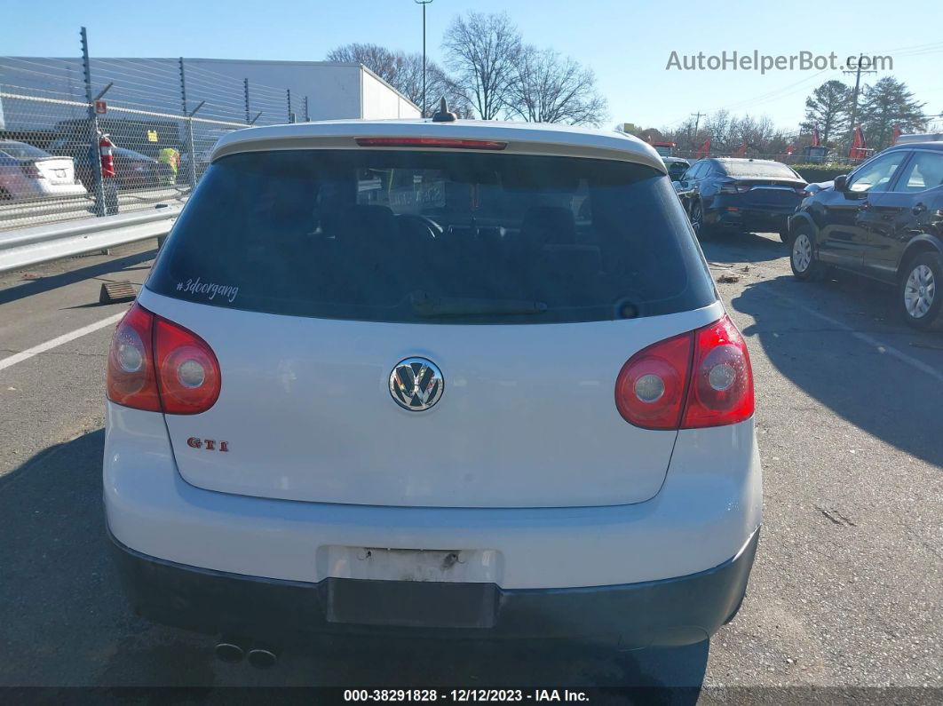 2009 Volkswagen Gti 2-door  M6 Discontinued White vin: WVWEV71K89W000208