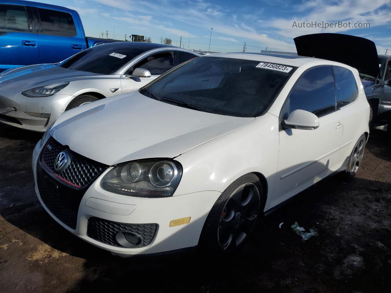 2009 Volkswagen Gti  White vin: WVWFD71KX9W131910