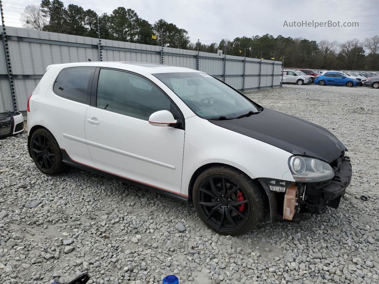 2009 Volkswagen Gti  White vin: WVWFD71KX9W145483