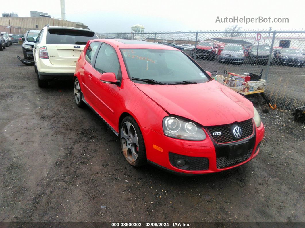 2009 Volkswagen Gti 2-door Красный vin: WVWFV71K69W140892