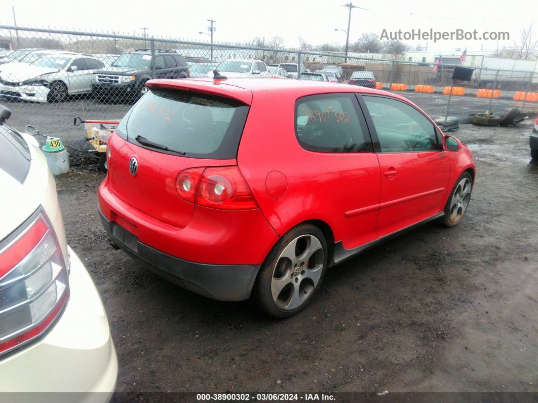 2009 Volkswagen Gti 2-door Красный vin: WVWFV71K69W140892