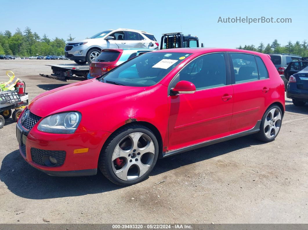 2009 Volkswagen Gti 4-door Red vin: WVWGD71K89W031213