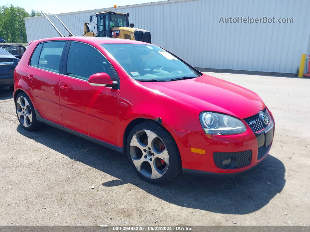 2009 Volkswagen Gti 4-door Red vin: WVWGD71K89W031213