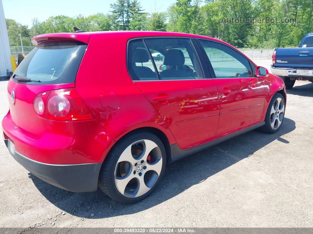 2009 Volkswagen Gti 4-door Red vin: WVWGD71K89W031213