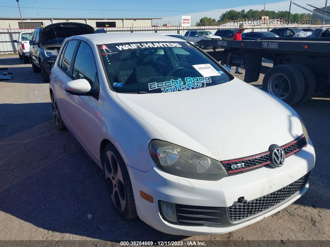 2010 Volkswagen Gti 4-door White vin: WVWGV7AJ9AW416921