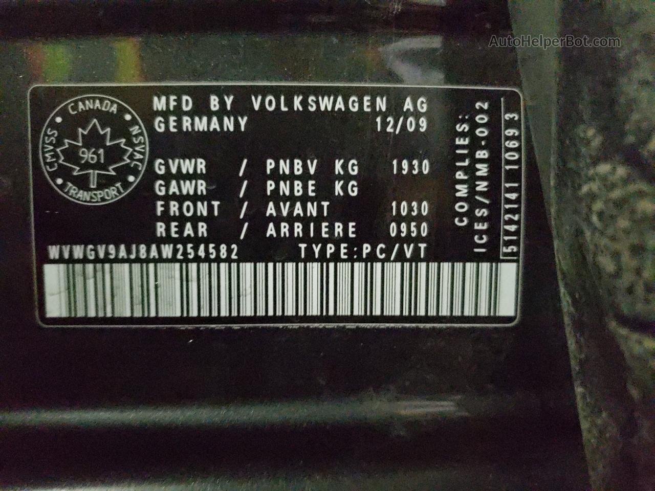 2010 Volkswagen Gti  Gray vin: WVWGV9AJ8AW254582