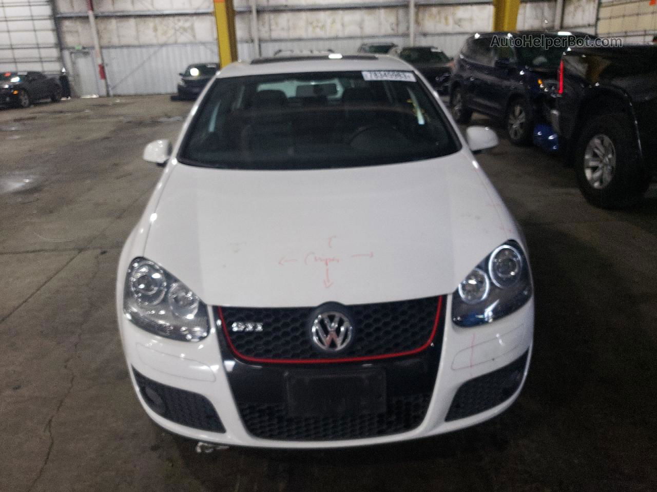 2009 Volkswagen Gti  White vin: WVWHD71K69W081001