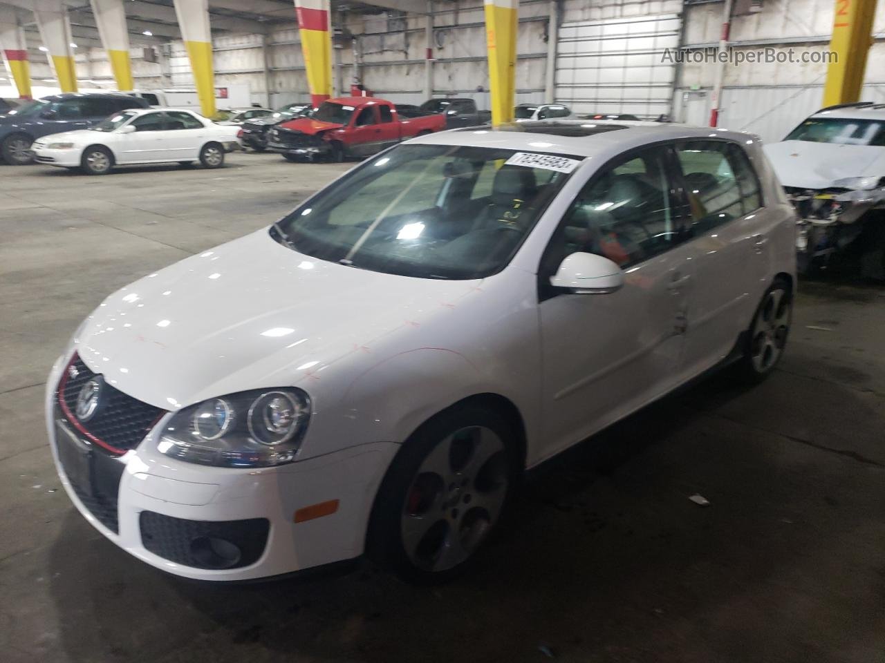 2009 Volkswagen Gti  White vin: WVWHD71K69W081001