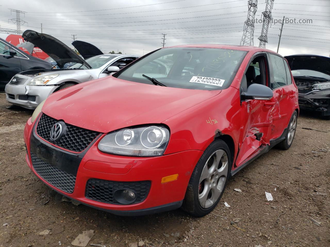 2008 Volkswagen Gti  Red vin: WVWHV71K18W078583