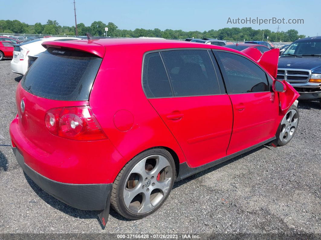 2009 Volkswagen Gti   Красный vin: WVWHV71K79W106503