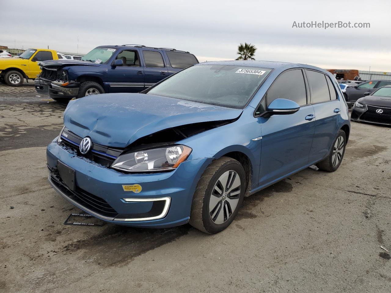 2016 Volkswagen E-golf Se Синий vin: WVWKP7AU8GW916317