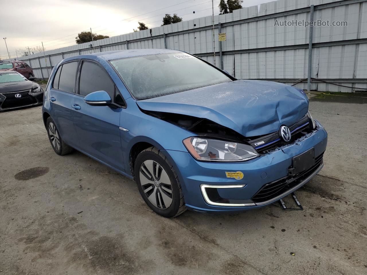 2016 Volkswagen E-golf Se Синий vin: WVWKP7AU8GW916317