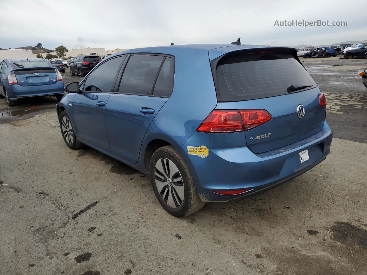 2016 Volkswagen E-golf Se Blue vin: WVWKP7AU8GW916317