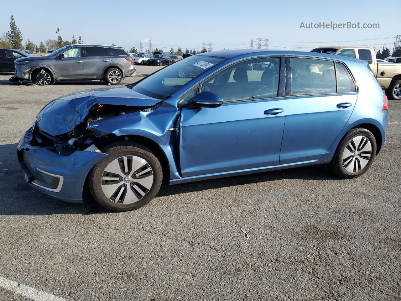 2016 Volkswagen E-golf Se Синий vin: WVWKP7AUXGW913399