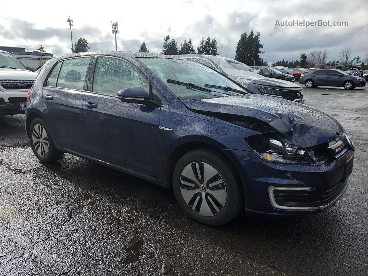 2019 Volkswagen E-golf Se Blue vin: WVWKR7AU5KW916150