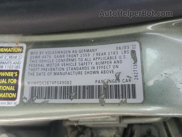 2014 Volkswagen Passat Gls Зеленый vin: WVWPD63B74P049082