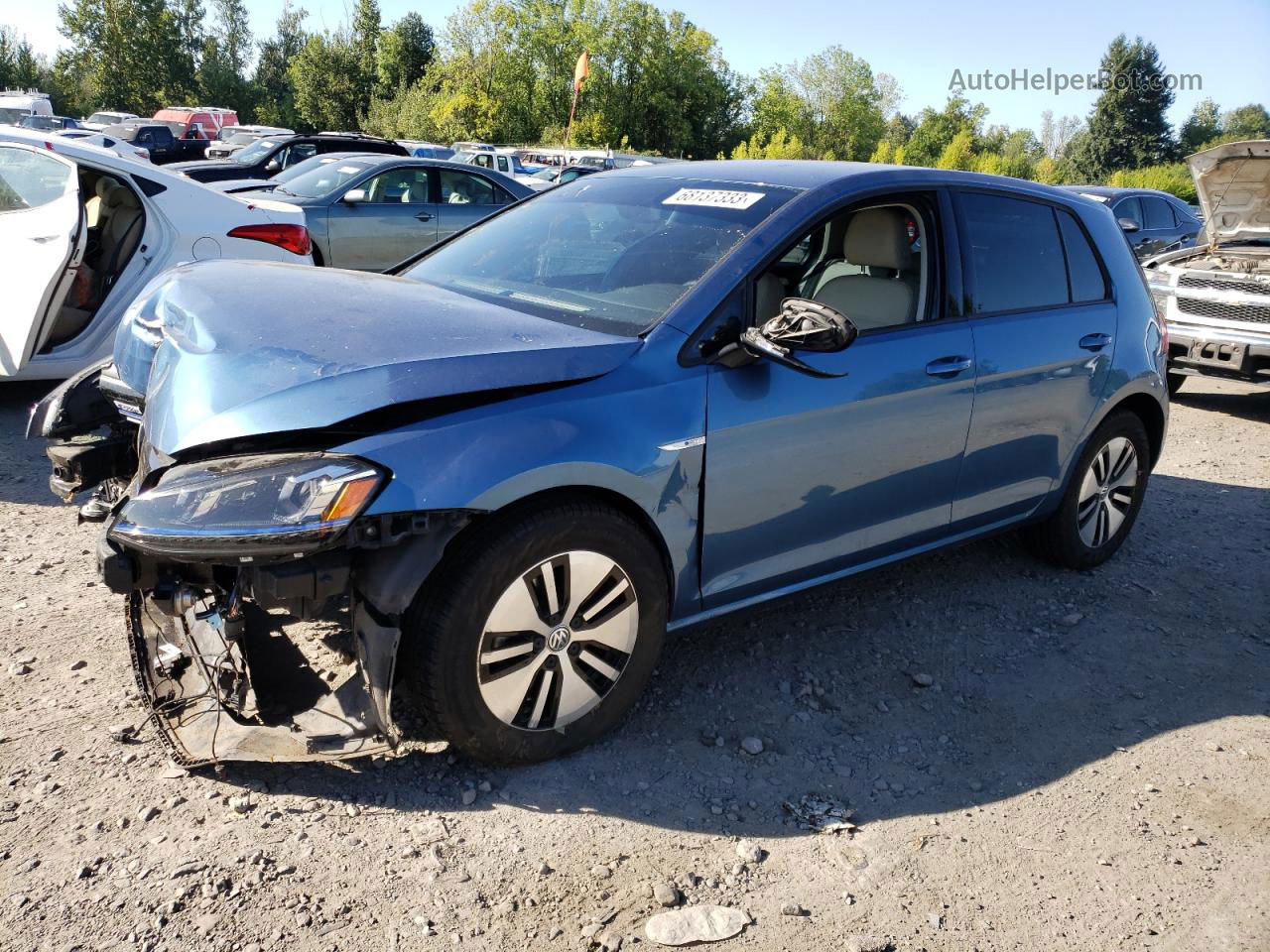 2016 Volkswagen E-golf Sel Premium Синий vin: WVWPP7AU7GW914466