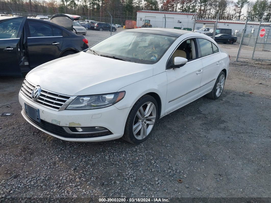 2013 Volkswagen Cc 2.0t Lux White vin: WVWRN7AN1DE524729